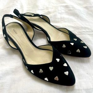 Marc Jacobs kitten heal black flat with hearts